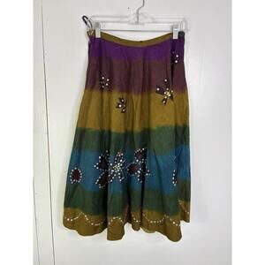 Funky People Skirt Womens Small Sequin Artsy Avant Garde Hippie Boho Maxi